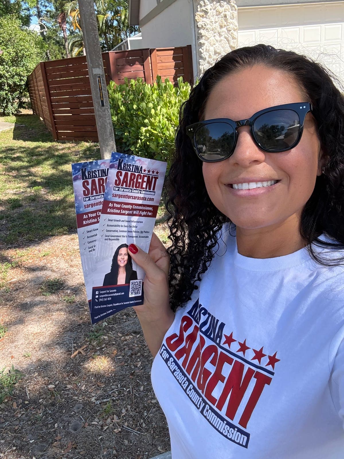 Kristina Sargent campaign volunteers canvassing a Sarasota County neighborhood