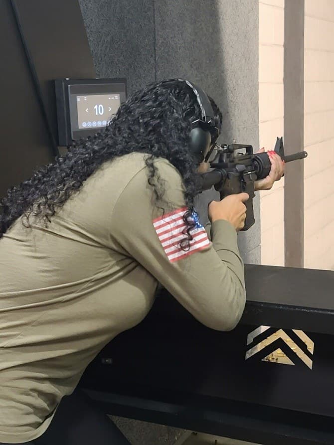 Kristina Sargent at a shooting range